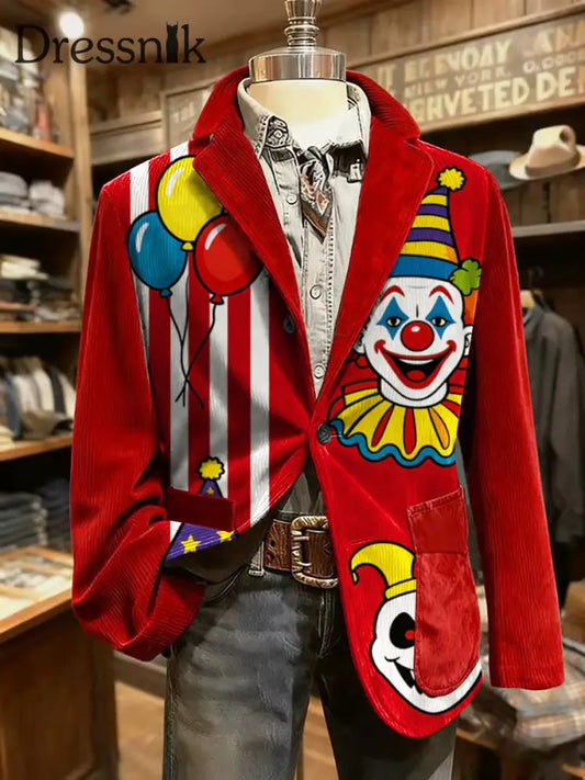 Herren Cologne Carnival Print Casual Anzüge Rot / S