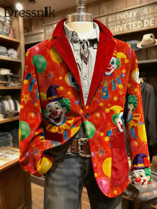 Herren Cologne Carnival Print Casual Anzüge Rot / S