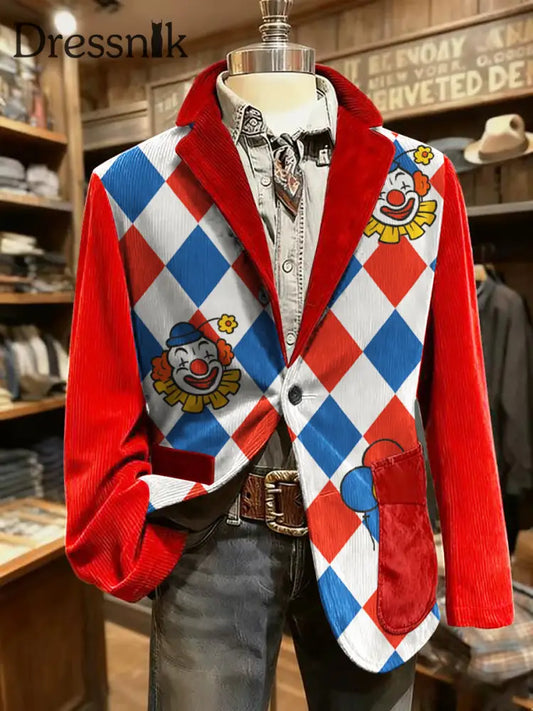 Herren Cologne Carnival Print Casual Anzüge Rot / S