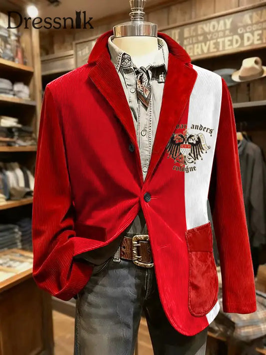 Herren Cologne Carnival Print Casual Anzüge Rot / S