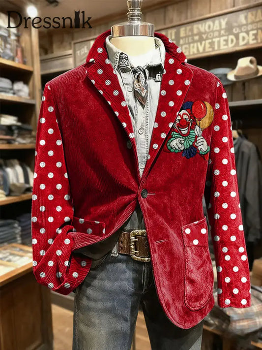 Herren Cologne Carnival Print Casual Anzüge Rot / S