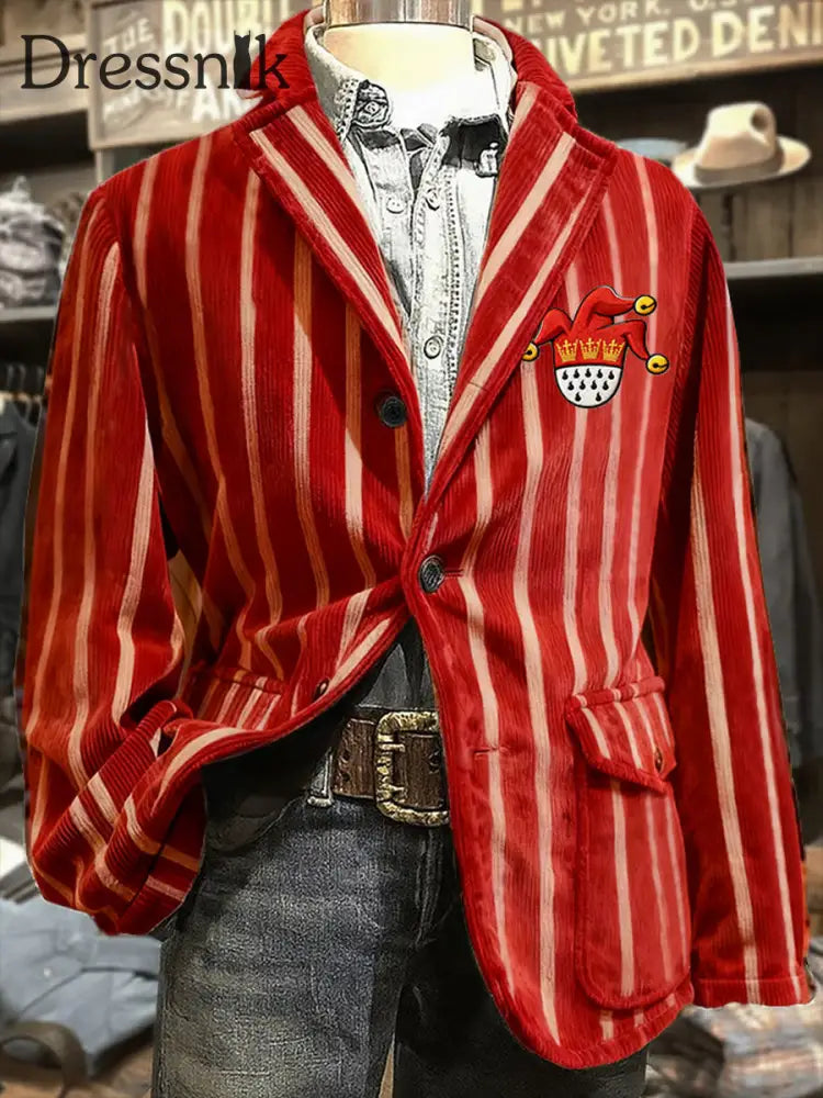 Herren Cologne Carnival Print Cord Freizeit jacke als bild / S