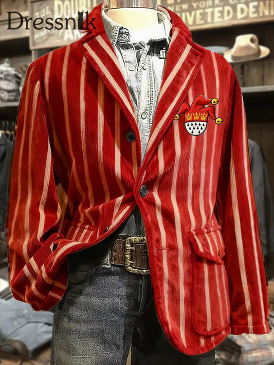 Herren Cologne Carnival Print Cord Freizeit jacke als bild / S