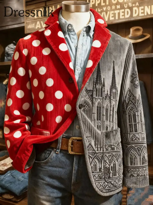 Herren Cologne Carnival Print Cord Freizeit jacke als bild / S