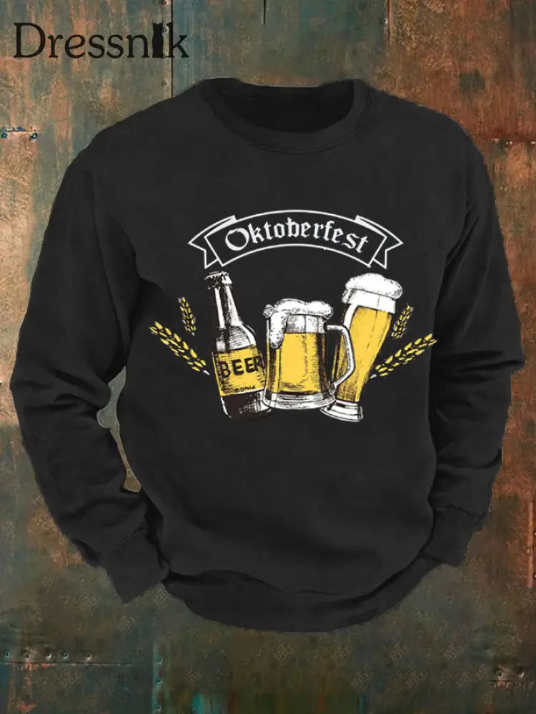 Herren CrewGerman Oktoberfest in München Print Sweatshirt Schwarz / S