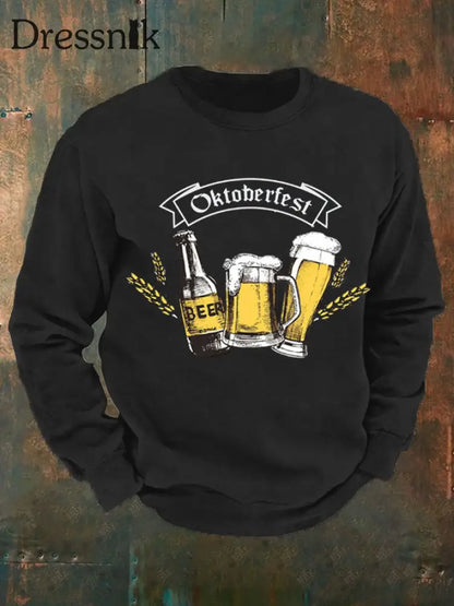 Herren CrewGerman Oktoberfest in München Print Sweatshirt Schwarz / S