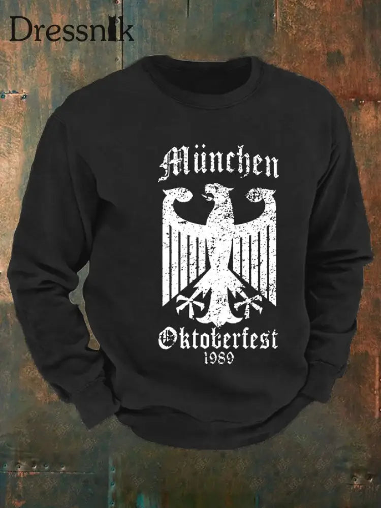 Herren CrewGerman Oktoberfest in München Print Sweatshirt Schwarz / S