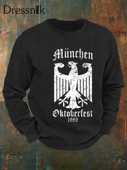 Herren CrewGerman Oktoberfest in München Print Sweatshirt Schwarz / S