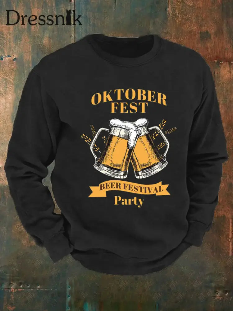 Herren CrewGerman Oktoberfest in München Print Sweatshirt Schwarz / S