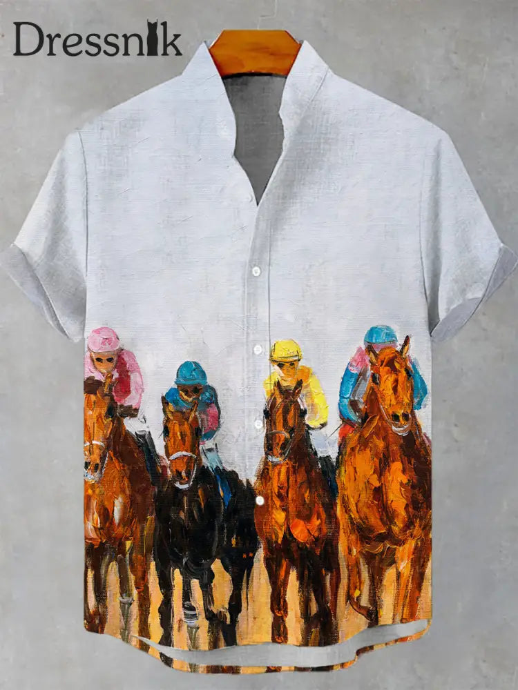 Herren Derby Horse Print Shirt als bild / S