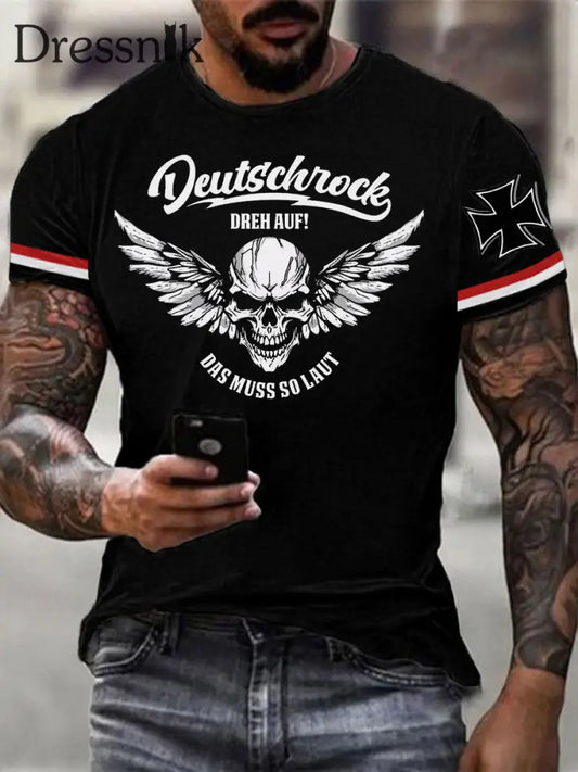 Herren Deutsch rock Dreh auf Das muss so laut T-Shirt Schwarz / S