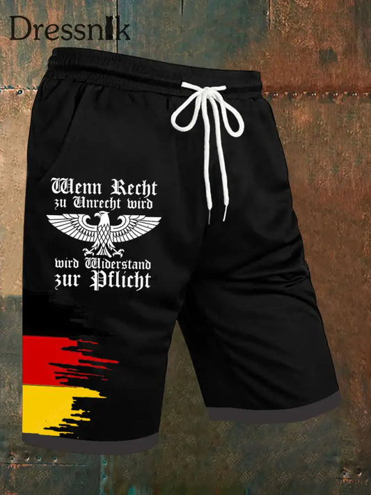 Herren deutsche Rede wendungen Shorts Schwarz / S