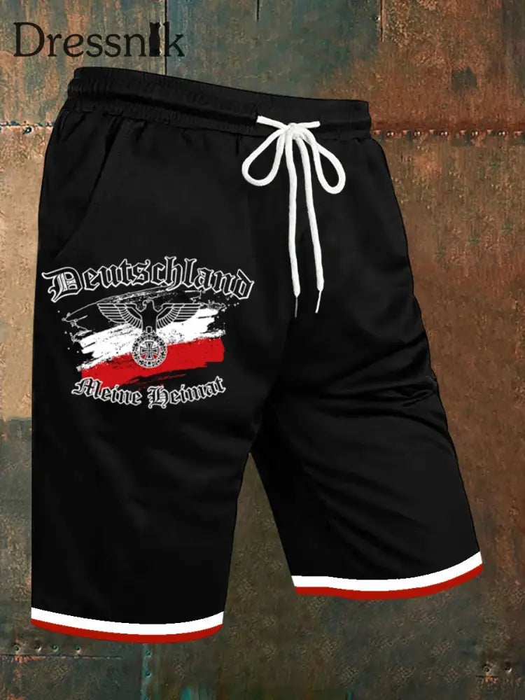 Herren deutsche Rede wendungen Shorts Schwarz / S