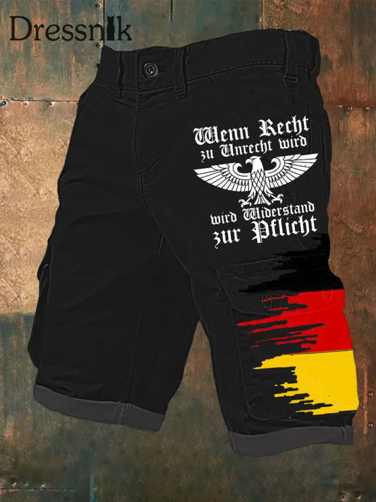 Herren deutsche Rede wendungen Shorts Schwarz / S