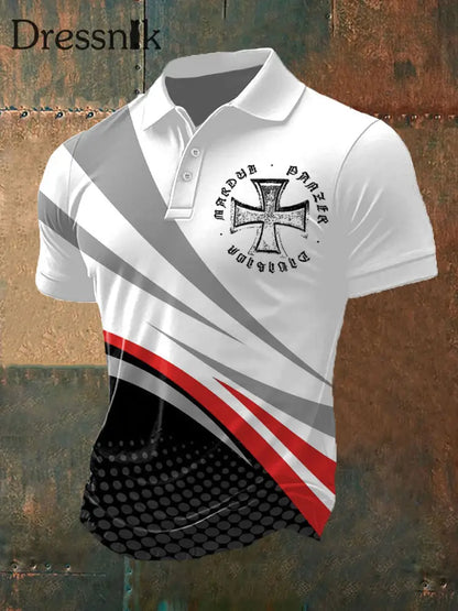 Herren Deutschem Eisernen Kreuz bedruck Polo Shirt A / S