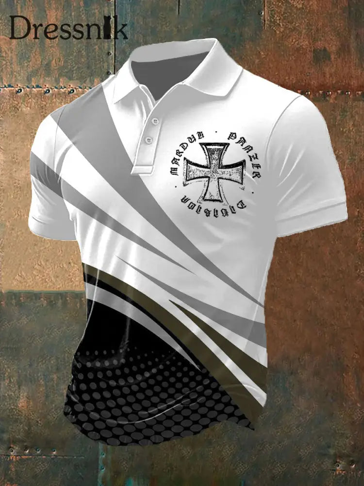 Herren Deutschem Eisernen Kreuz bedruck Polo Shirt B / S
