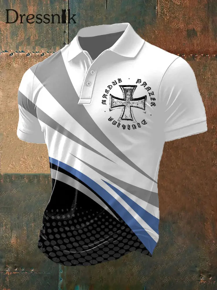 Herren Deutschem Eisernen Kreuz bedruck Polo Shirt C / S