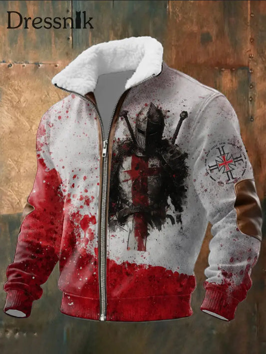 Herren Deutsches Eisernes Kreuz und Soldat Silhouette rote Tinte Splash Hoodie mehrfarbig / S
