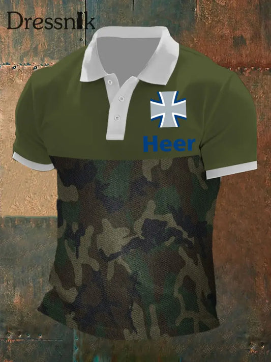 Herren Deutsches Heer T-Shirt mit kurzen Ärmeln Armee grün / S