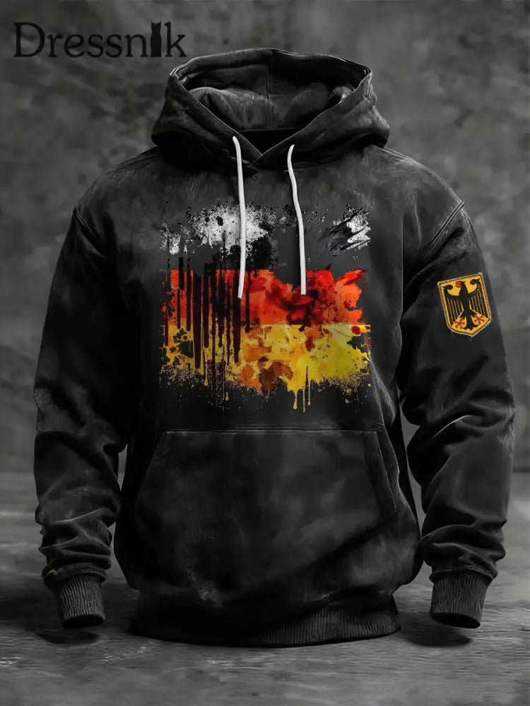 Herren Deutsches Kunstdruck bequemes Kapuzen-Sweatshirt A / S