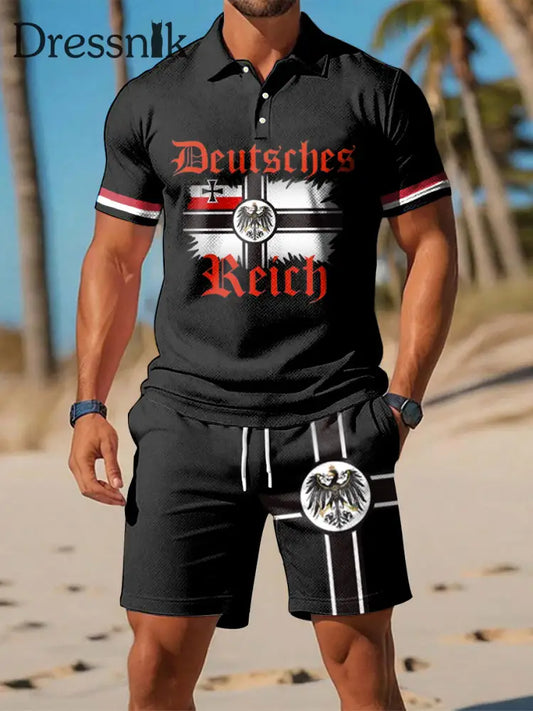 Herren Deutsches Reich Print Polos ets als bild / S