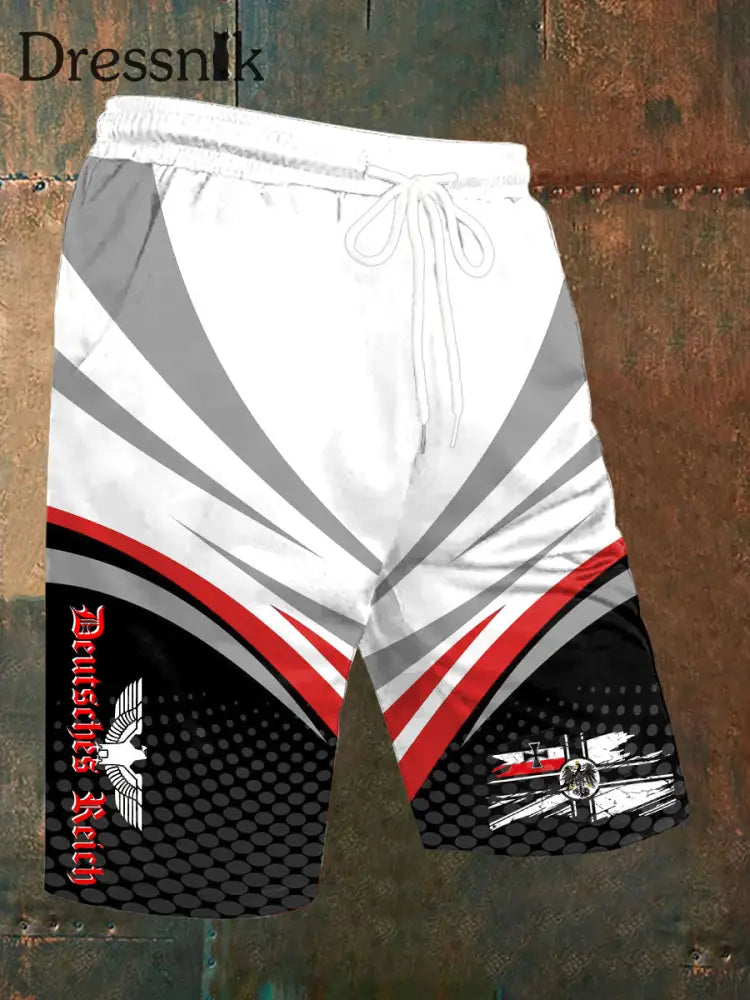 Herren-Deutsches-Reich-Shorts Rot / S