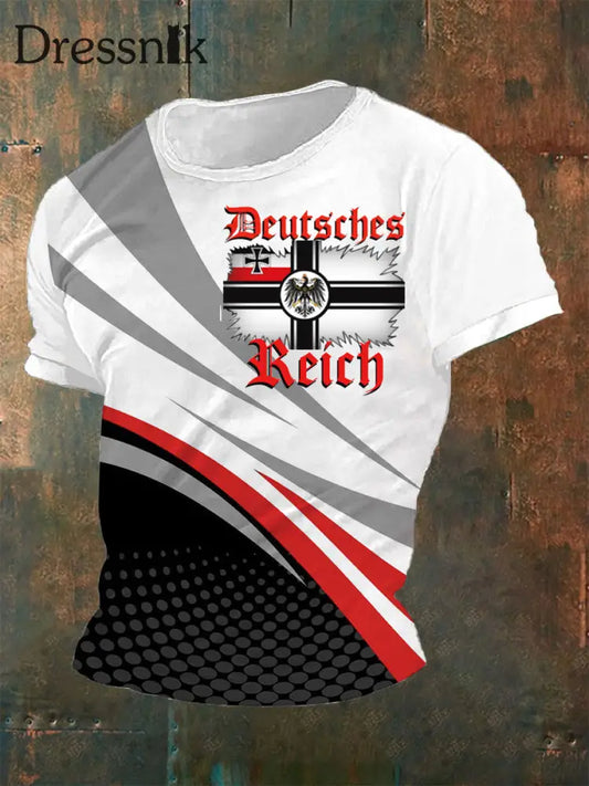 Herren Deutsches Reich T-Shirt mit kurzen Ärmeln Rot / S