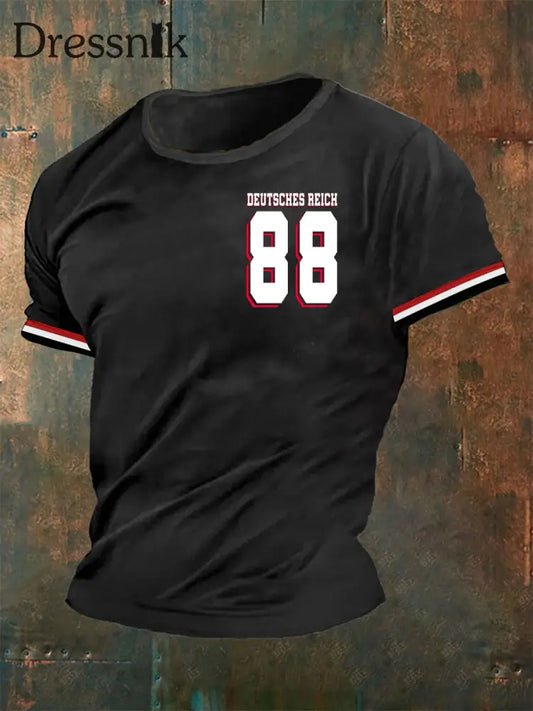 Herren Deutsches Reich T-Shirt mit kurzen Ärmeln Schwarz / S
