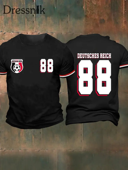 Herren Deutsches Reich T-Shirt mit kurzen Ärmeln Schwarz / S