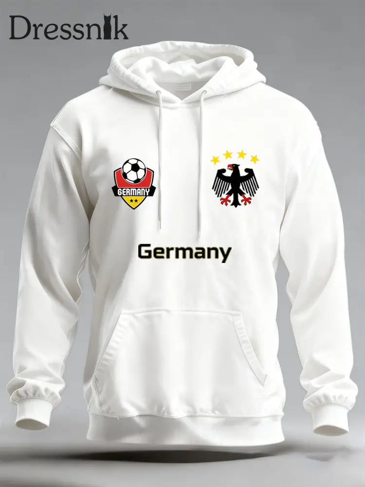 Herren Deutschland 2026 World Cup Supporter bedrucktes Sweatshirt mit Kapuze A / S