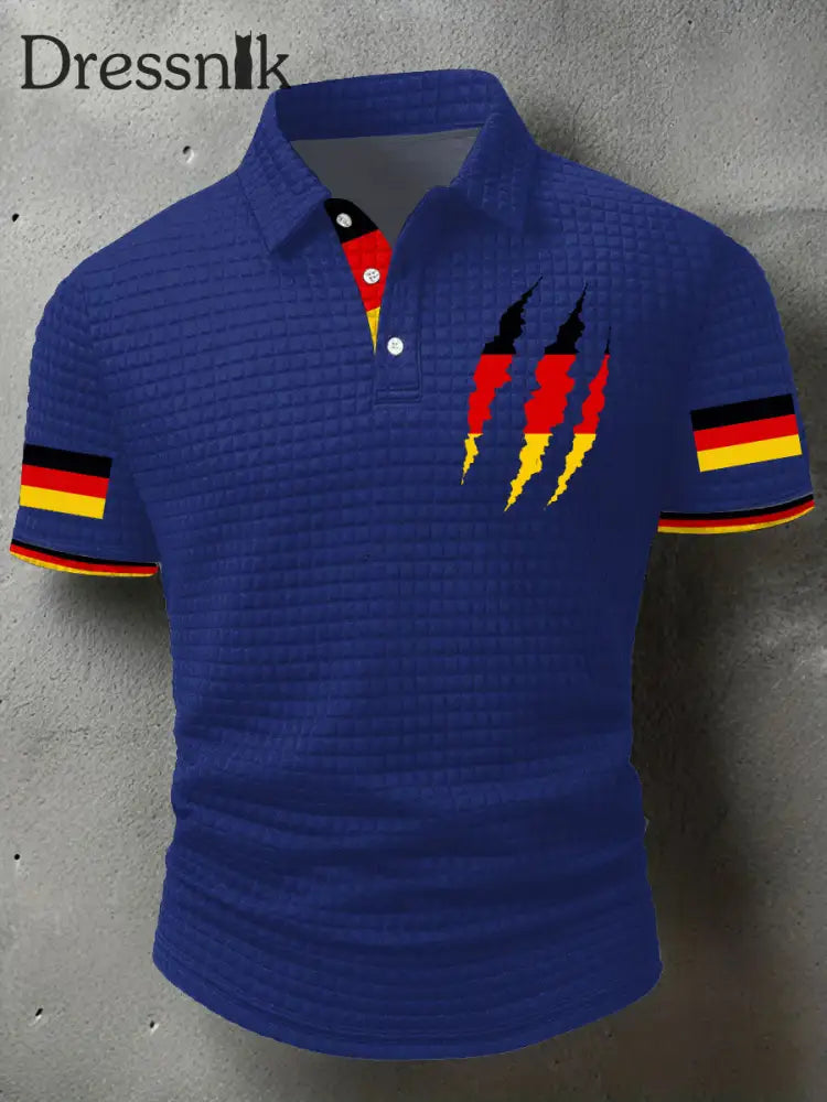 Herren Deutschland bedruckte Freizeit-Tops Blau / S
