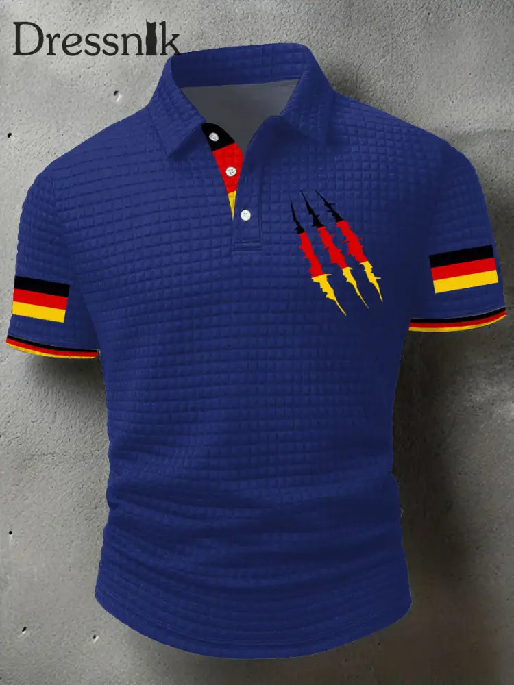 Herren Deutschland bedruckte Freizeit-Tops Blau / S