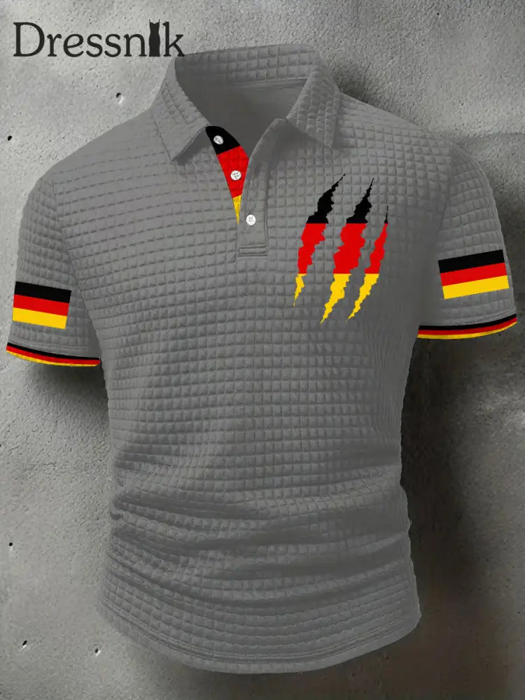 Herren Deutschland bedruckte Freizeit-Tops Grau / S