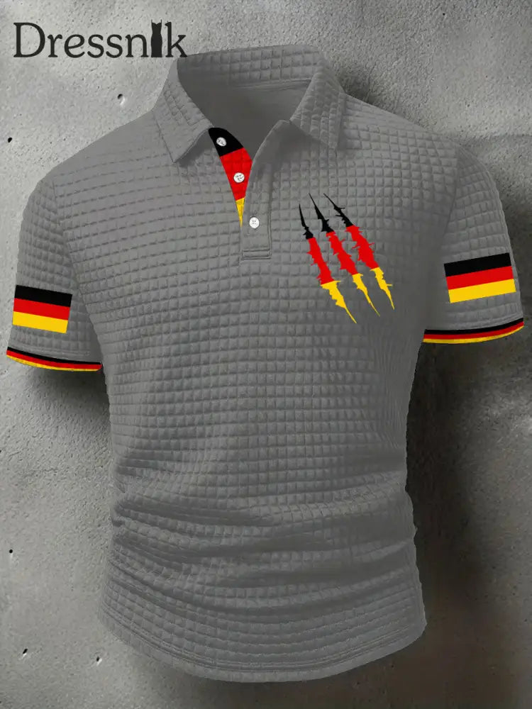 Herren Deutschland bedruckte Freizeit-Tops Grau / S