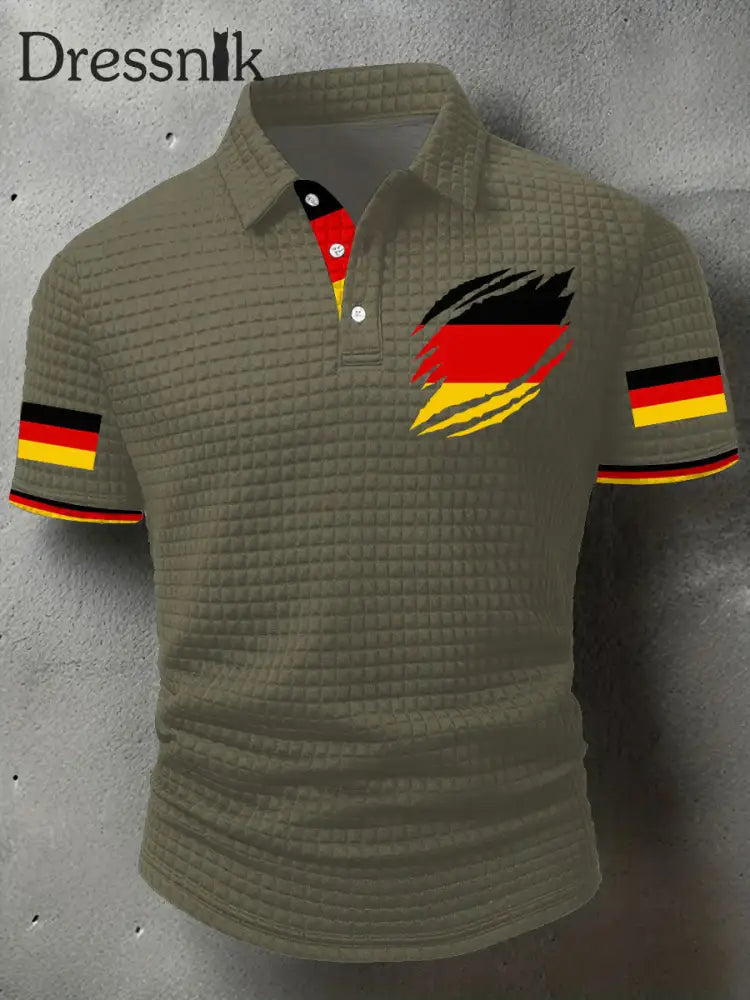Herren Deutschland bedruckte Freizeit-Tops Grün / S