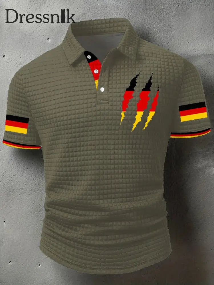 Herren Deutschland bedruckte Freizeit-Tops Grün / S