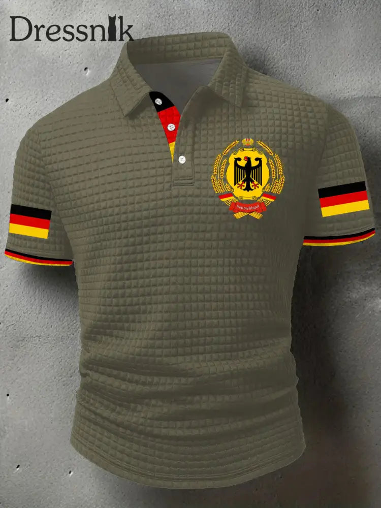 Herren Deutschland bedruckte Freizeit Tops Grün / S