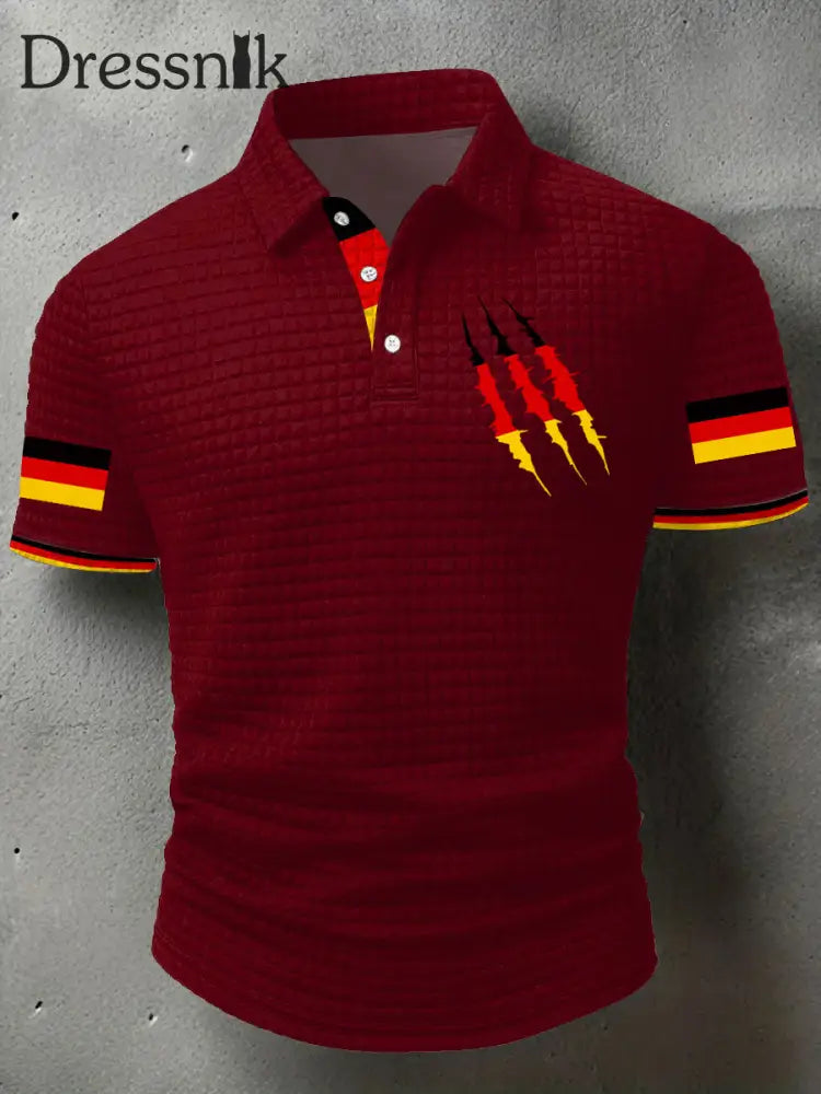 Herren Deutschland bedruckte Freizeit-Tops Rot / S