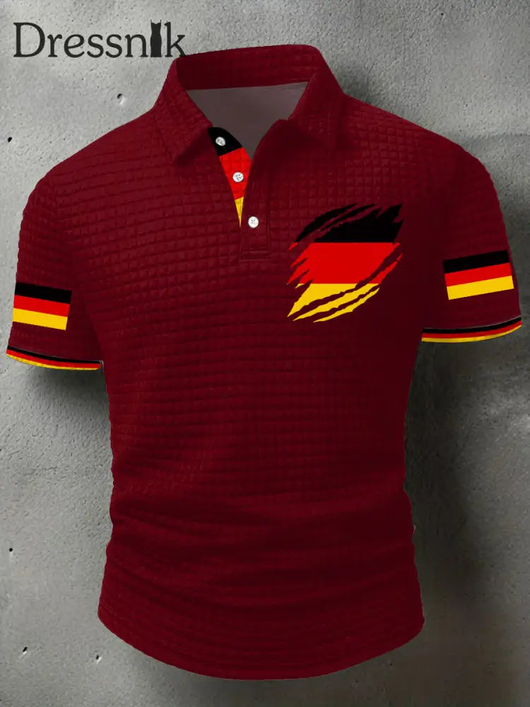 Herren Deutschland bedruckte Freizeit-Tops Rot / S