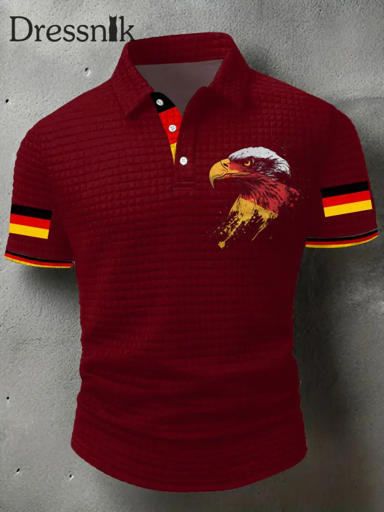 Herren Deutschland bedruckte Freizeit-Tops Rot / S