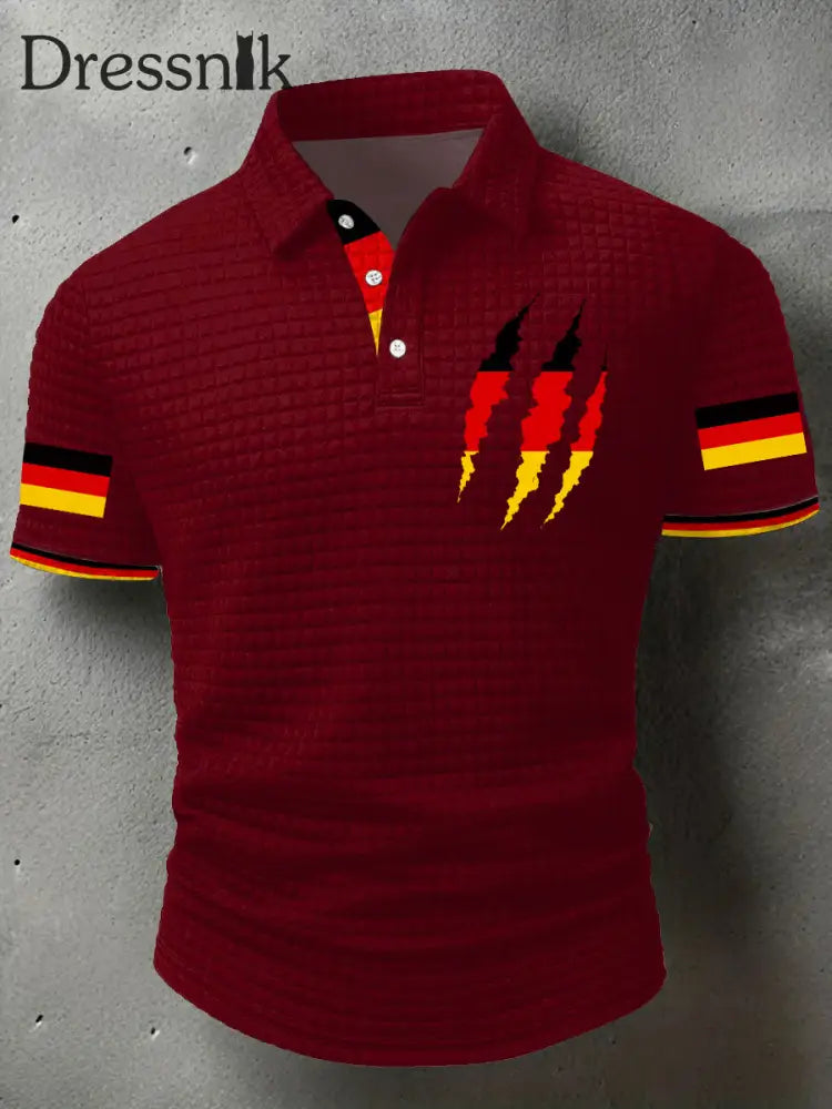 Herren Deutschland bedruckte Freizeit-Tops Rot / S