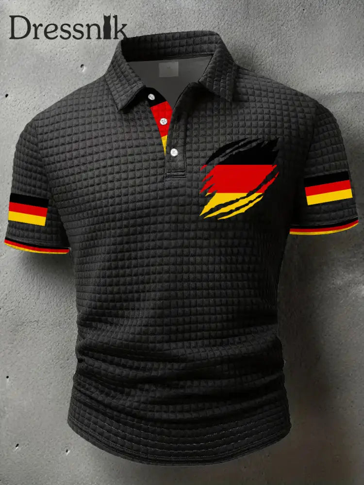 Herren Deutschland bedruckte Freizeit-Tops Schwarz / S