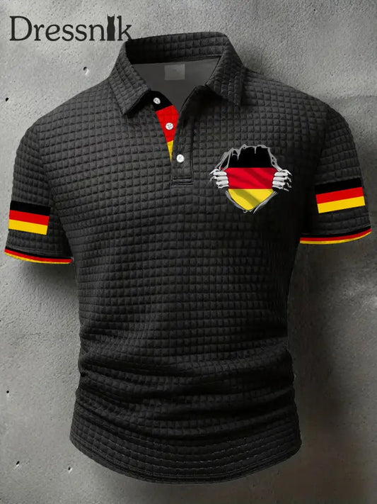 Herren Deutschland bedruckte Freizeit Tops Schwarz / S