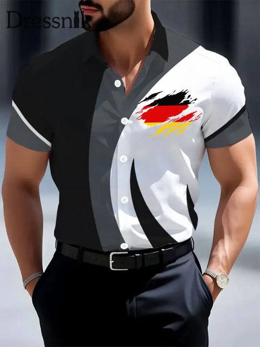 Herren Deutschland bedrucktes Freizeit hemd als bild / S