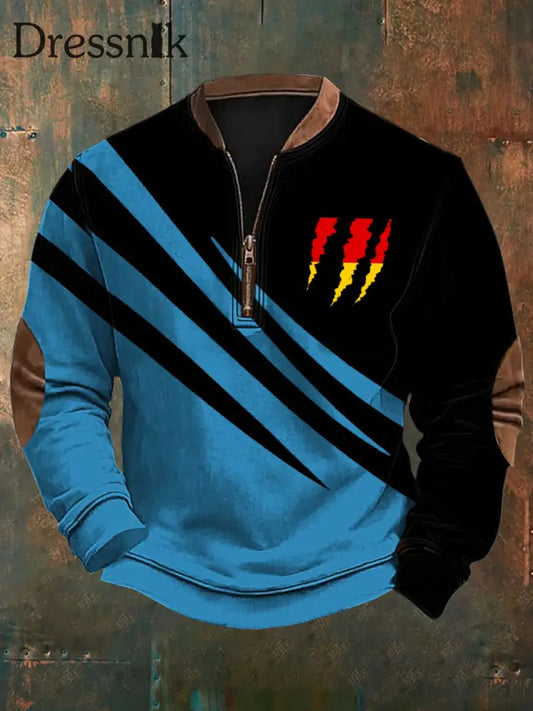 Herren Deutschland bedrucktes lässiges Sweatshirt blau / S