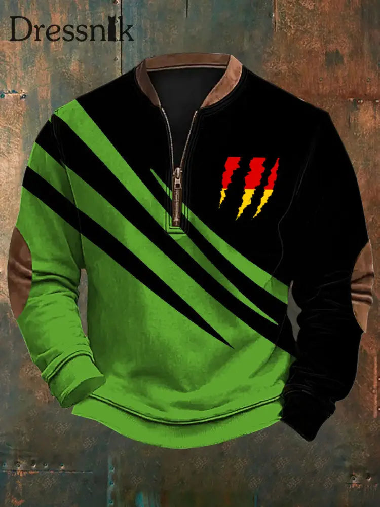 Herren Deutschland bedrucktes lässiges Sweatshirt grün / S
