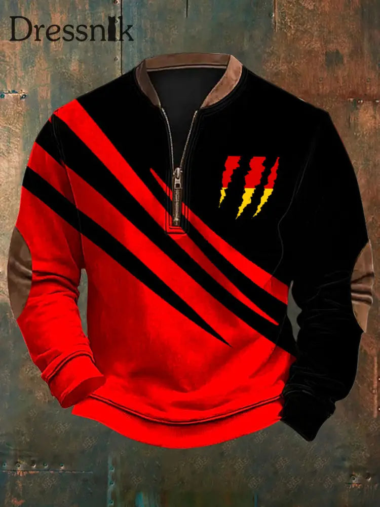 Herren Deutschland bedrucktes lässiges Sweatshirt rot / S