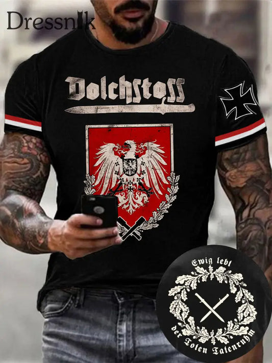Herren Deutschland Ewig lebt der Toten Taten ruhm T-Shirt Schwarz / S