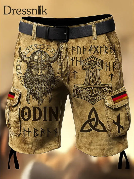 Herren Deutschland Flagge bedruckte Textur Kordel zug Tasche Freizeit-Cargo-Shorts A / M