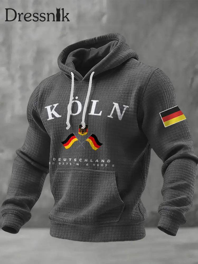 Herren Deutschland Köln Bedruckt Hoodie Grau / S